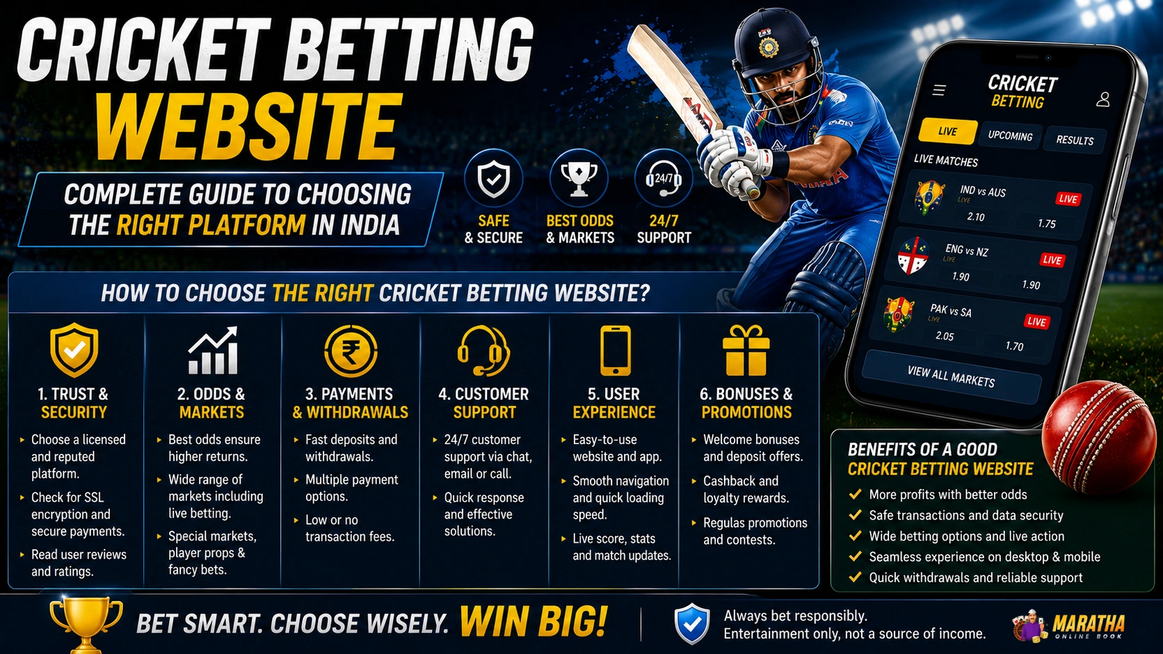 Cricket betting website guide for India