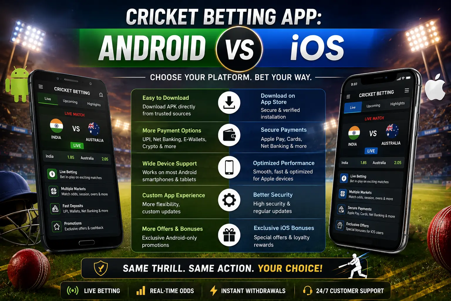 Cricket Betting App: Android vs iOS