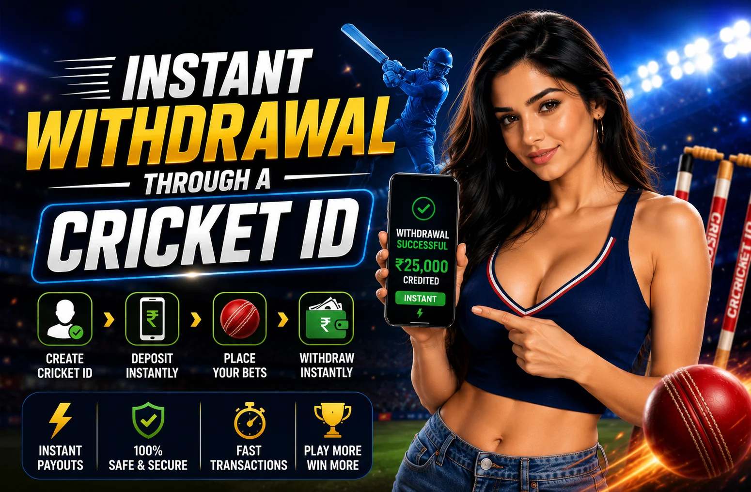 Instant withdrawal through a cricket ID