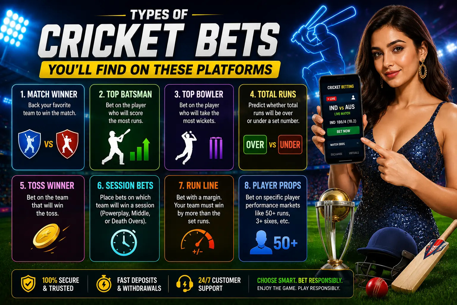 Types of Cricket Bets You'll Find on These Platforms